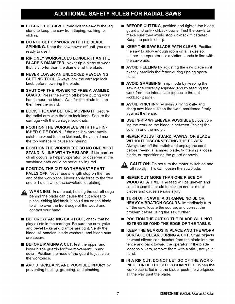 Craftsman 315.273731 User Manual | Page 7 / 80