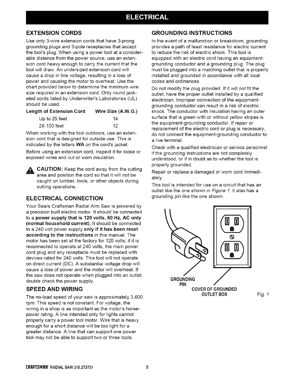 Craftsman 315.273731 User Manual | Page 8 / 80