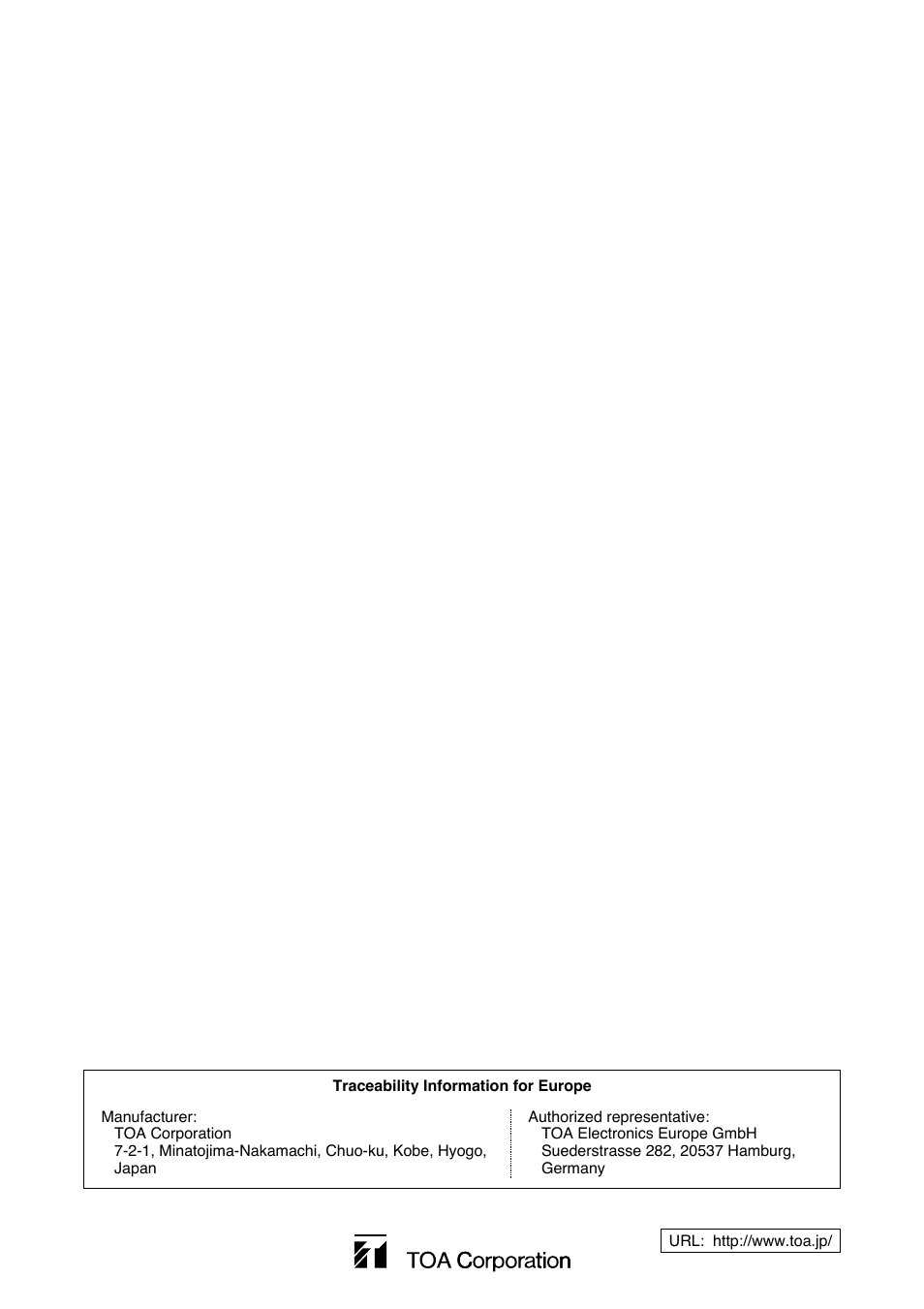 Toa F-2000WTWP User Manual | Page 20 / 20