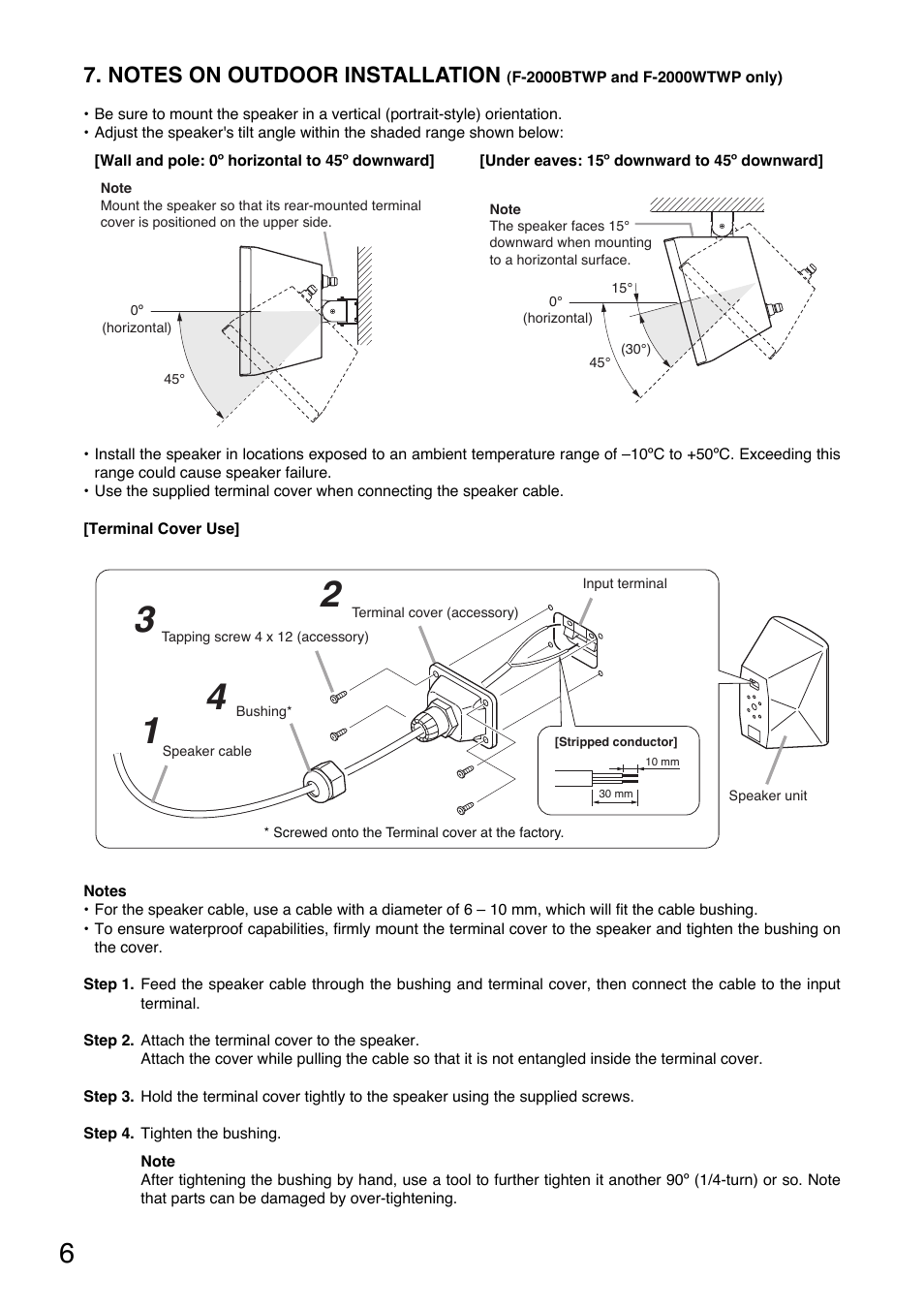 Toa F-2000WTWP User Manual | Page 6 / 20