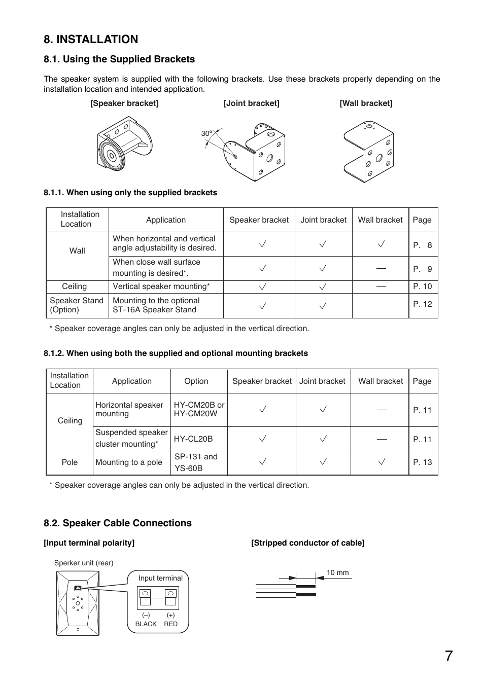 Installation | Toa F-2000WTWP User Manual | Page 7 / 20