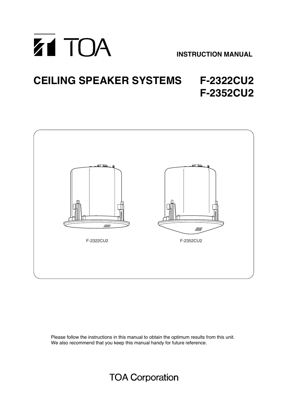 Toa F-2352CU2 User Manual | 16 pages