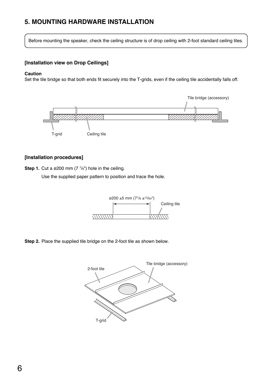 Mounting hardware installation | Toa F-2352CU2 User Manual | Page 6 / 16