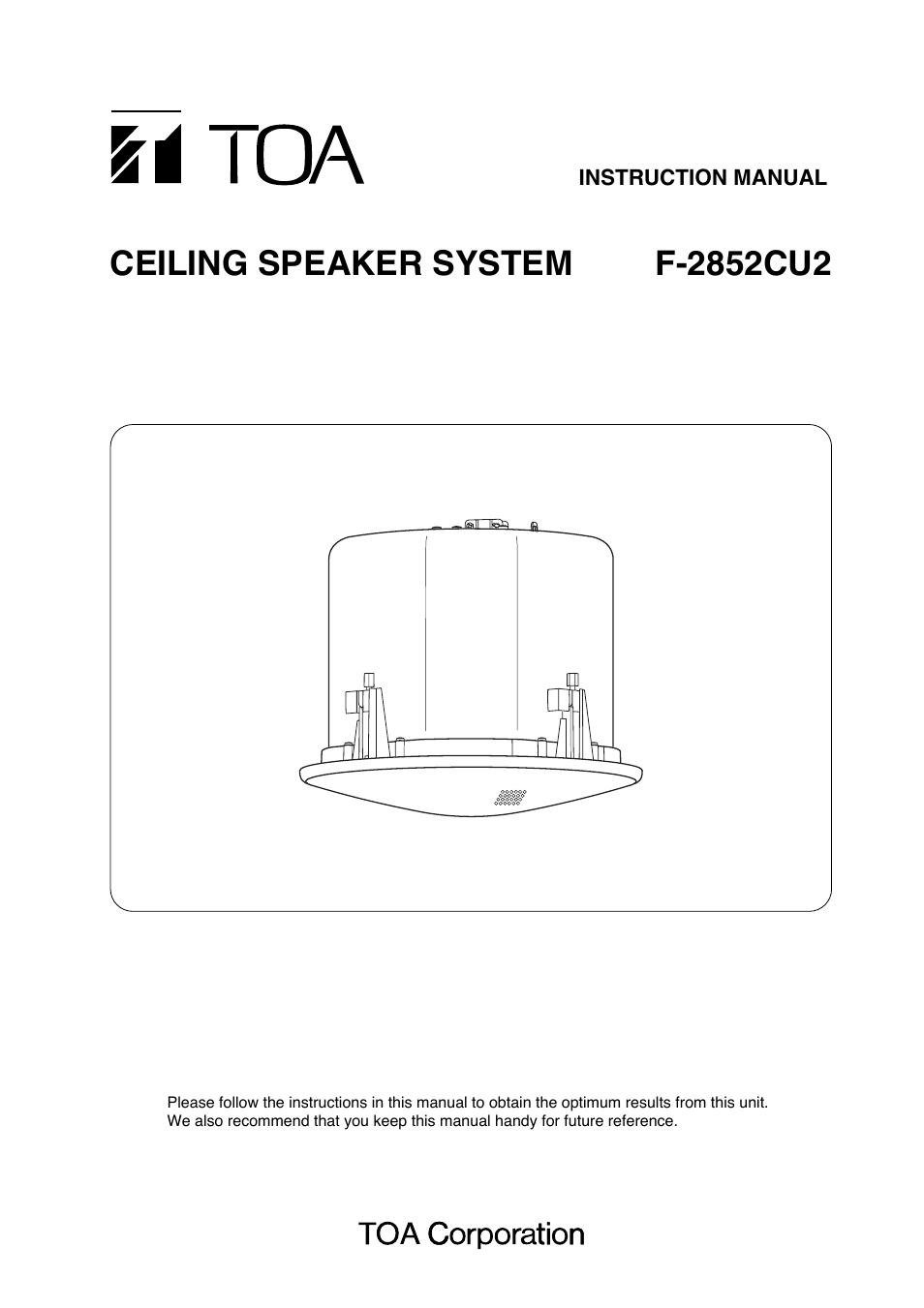 Toa F-2852CU2 User Manual | 16 pages