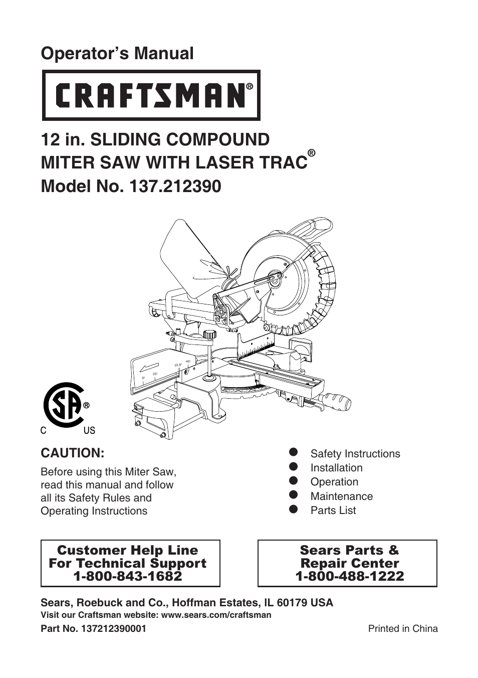 Craftsman 137.21239 User Manual | 50 pages