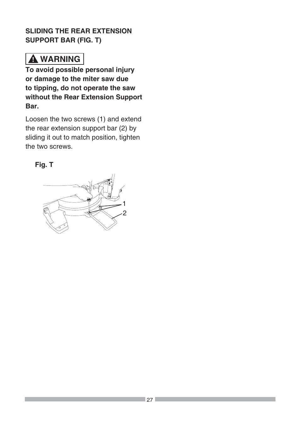 Warning | Craftsman 137.21239 User Manual | Page 27 / 50