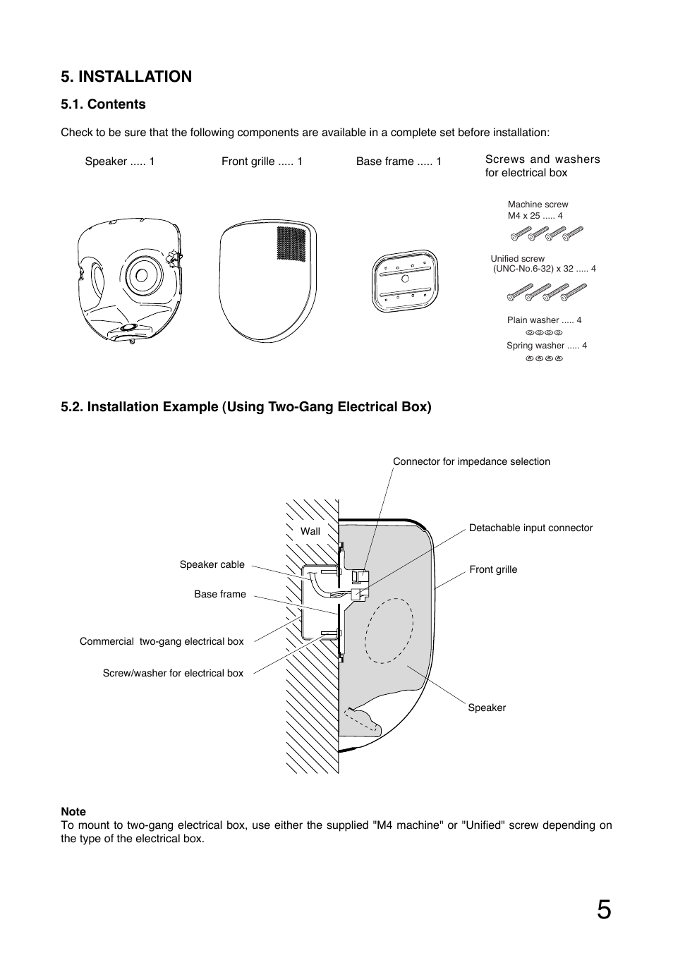 Installation | Toa H-3WP User Manual | Page 5 / 12