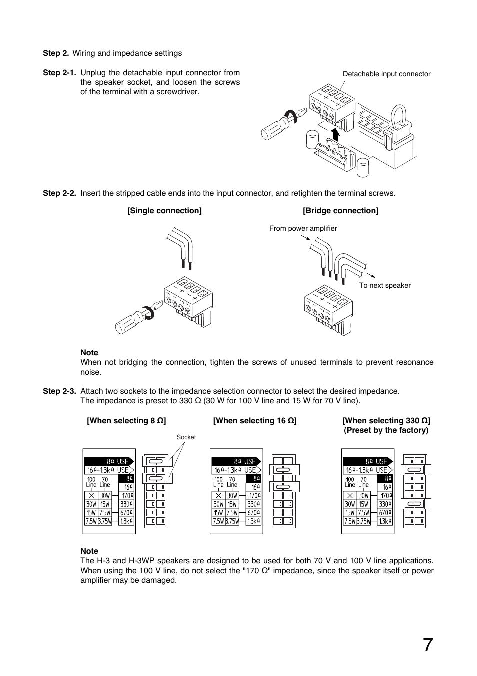 Toa H-3WP User Manual | Page 7 / 12