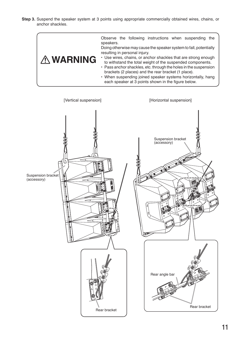 Warning | Toa HX-7W-WP User Manual | Page 11 / 20