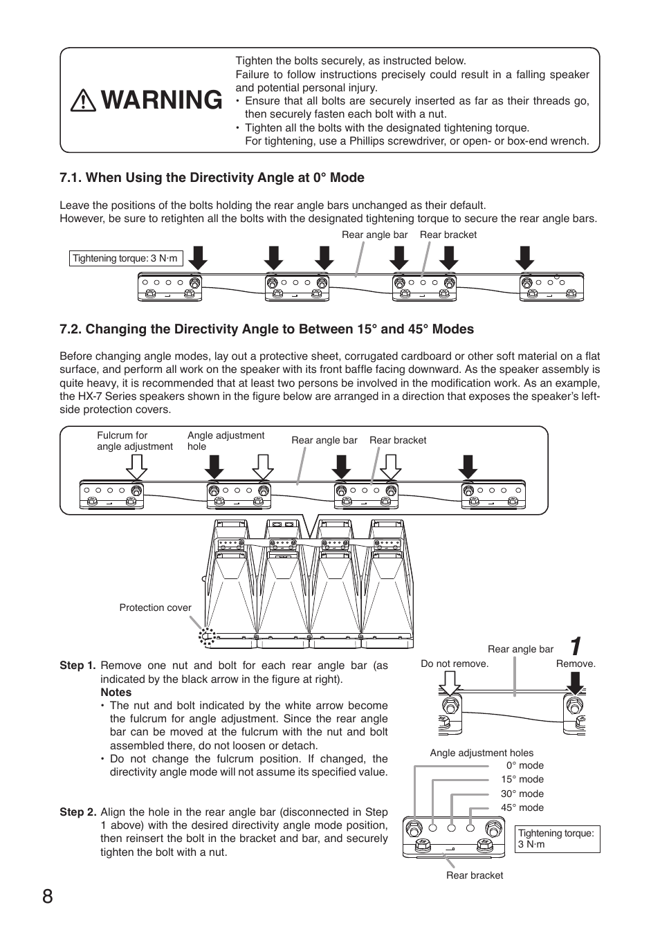 Warning | Toa HX-7W-WP User Manual | Page 8 / 20