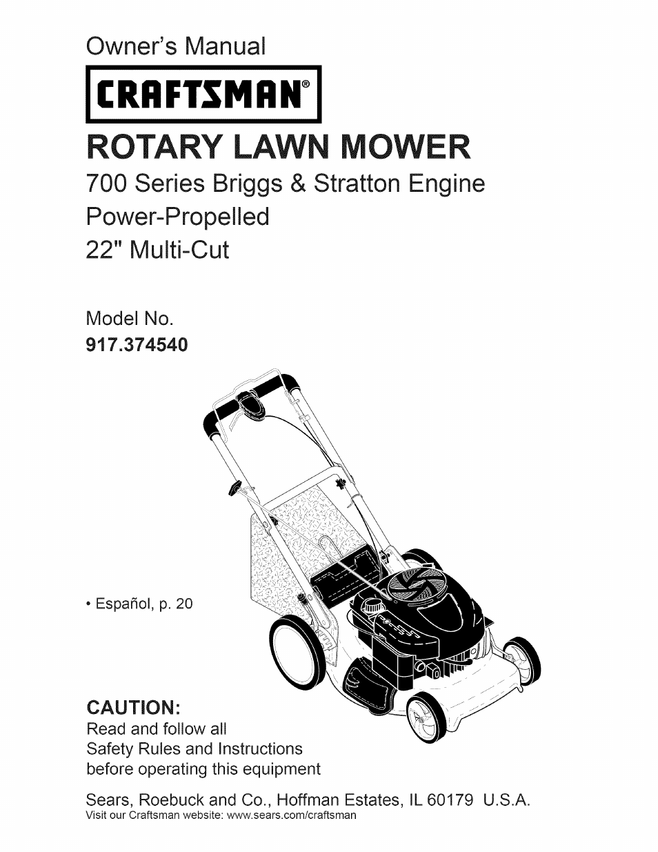 Craftsman 917.374540 User Manual | 48 pages