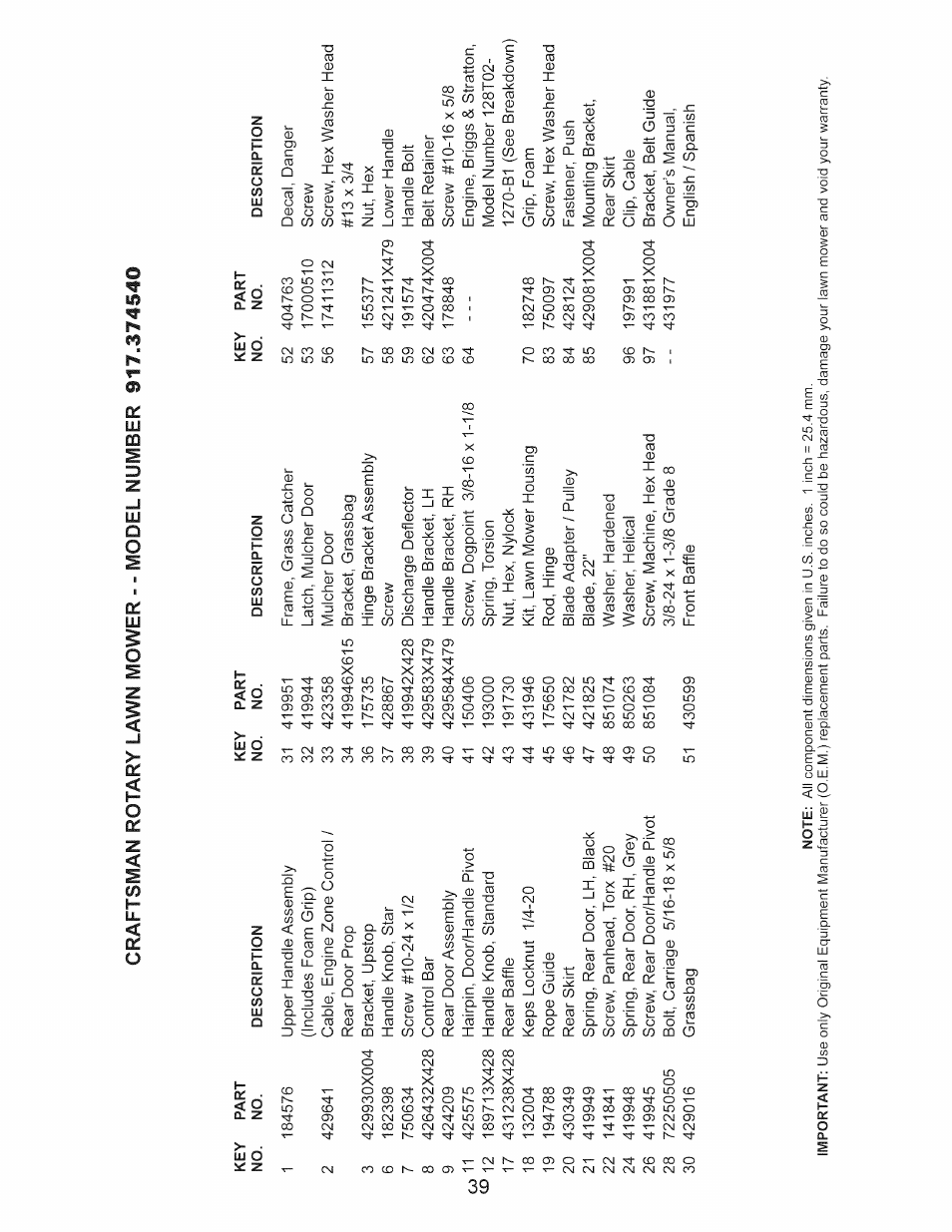 Craftsman 917.374540 User Manual | Page 39 / 48