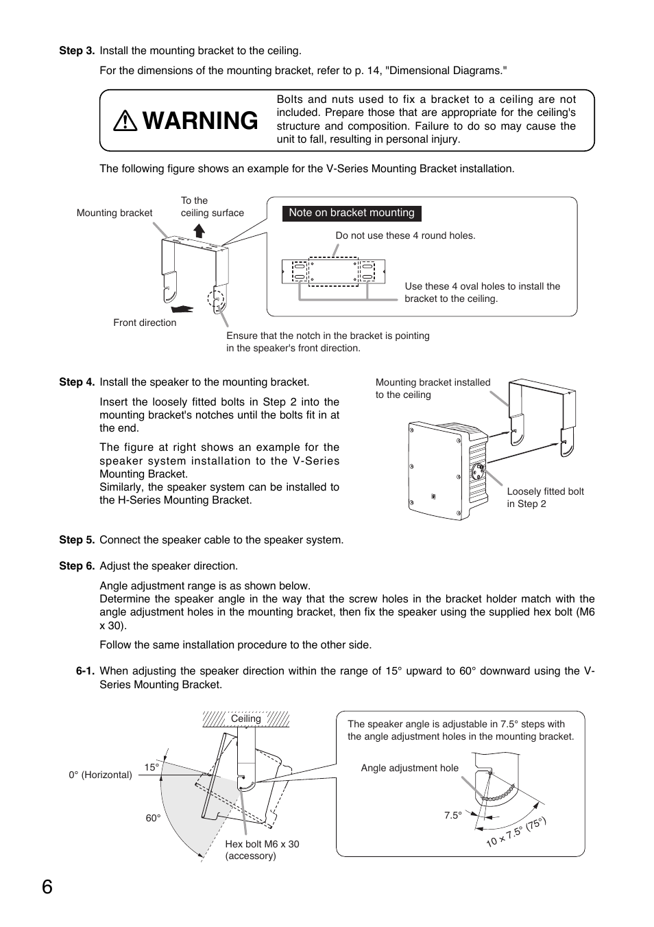 Warning | Toa HY-1500HW User Manual | Page 6 / 16