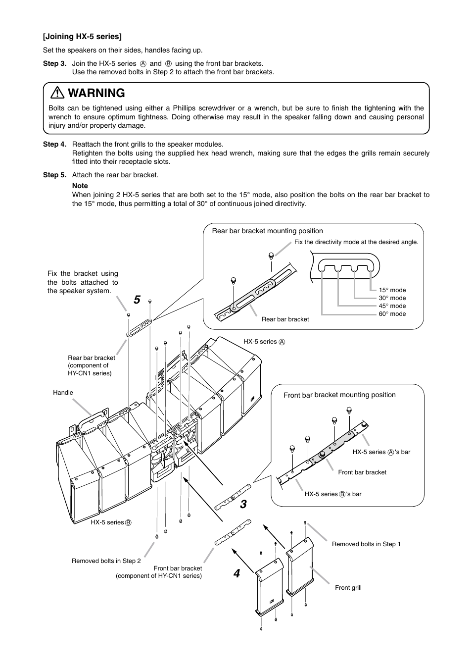 Warning | Toa HY-CN1W-WP User Manual | Page 3 / 4