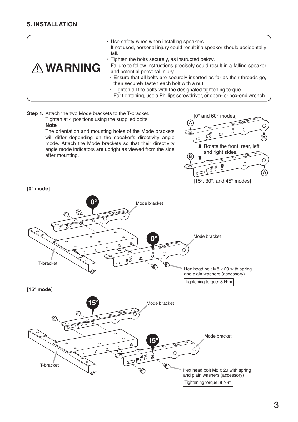 Warning | Toa HY-MS7W-WP User Manual | Page 3 / 8