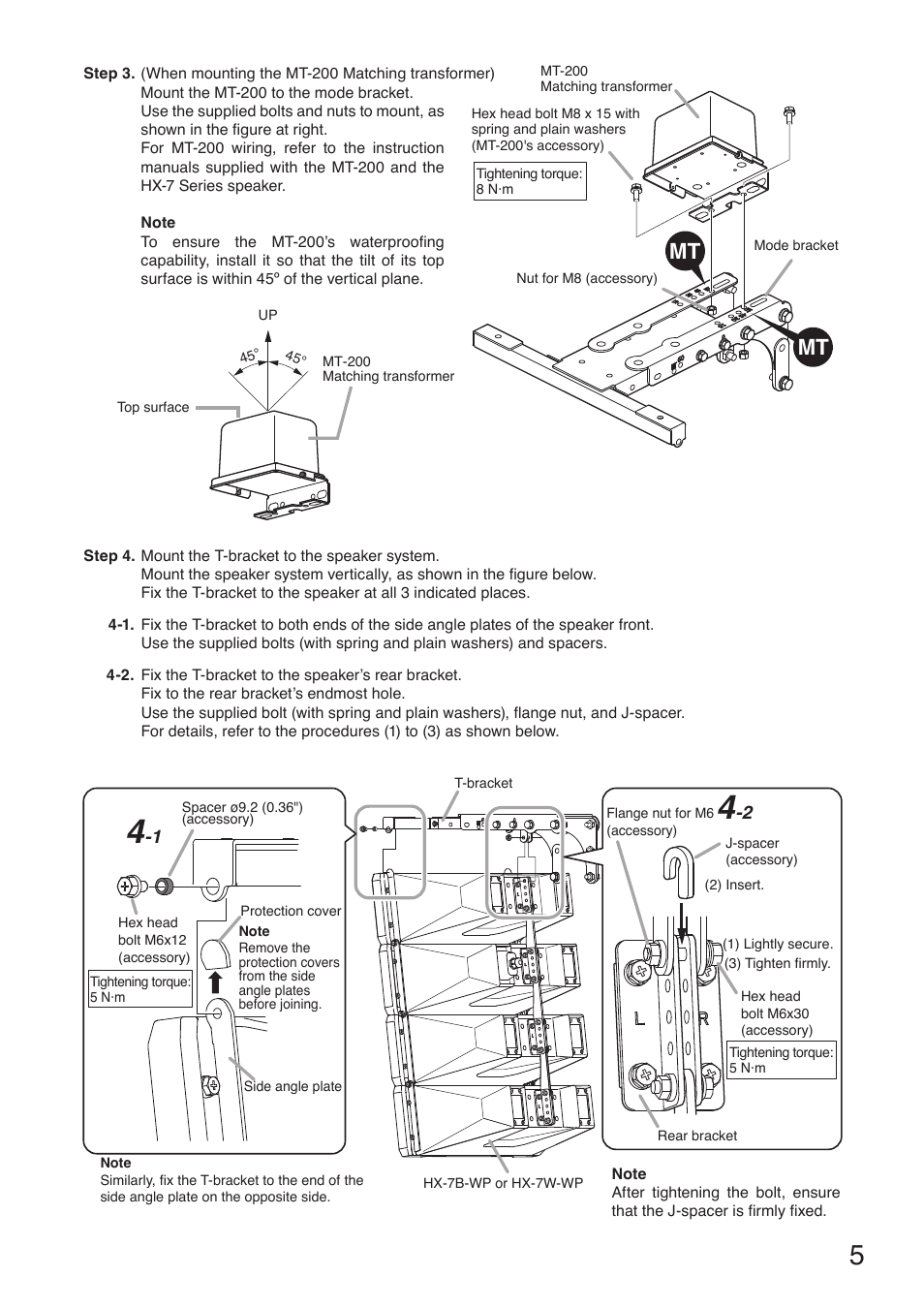 Toa HY-MS7W-WP User Manual | Page 5 / 8