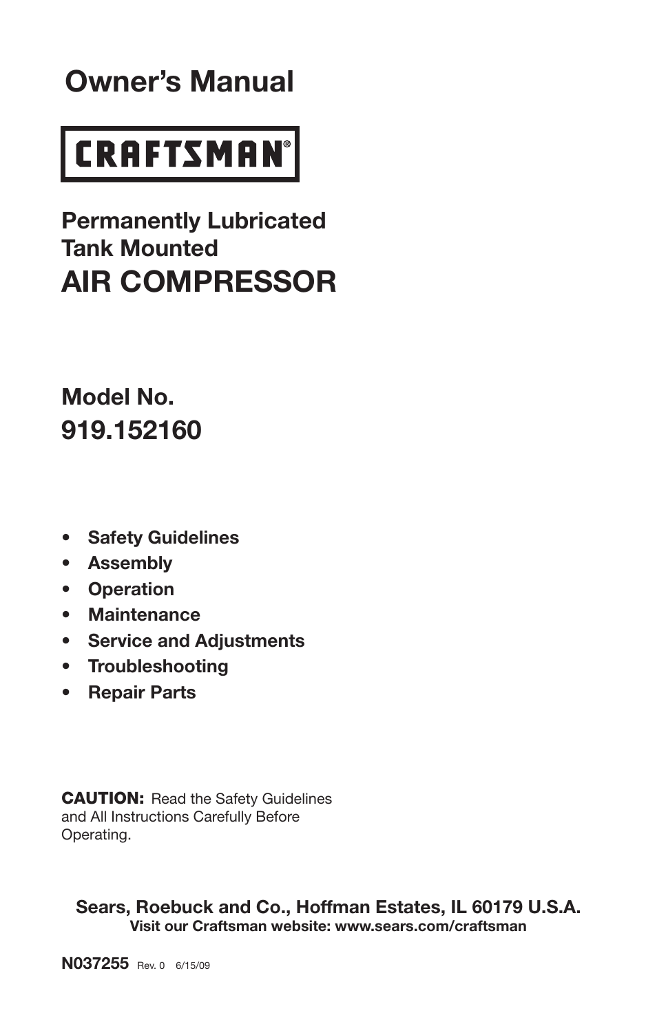 Craftsman 919.15216 User Manual | 40 pages