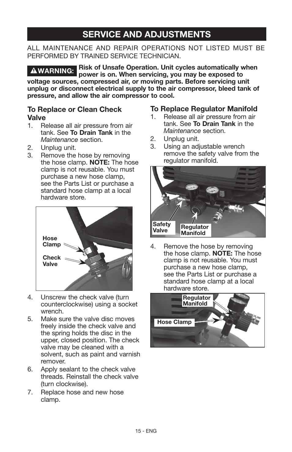 Service and adjustments | Craftsman 919.15216 User Manual | Page 15 / 40