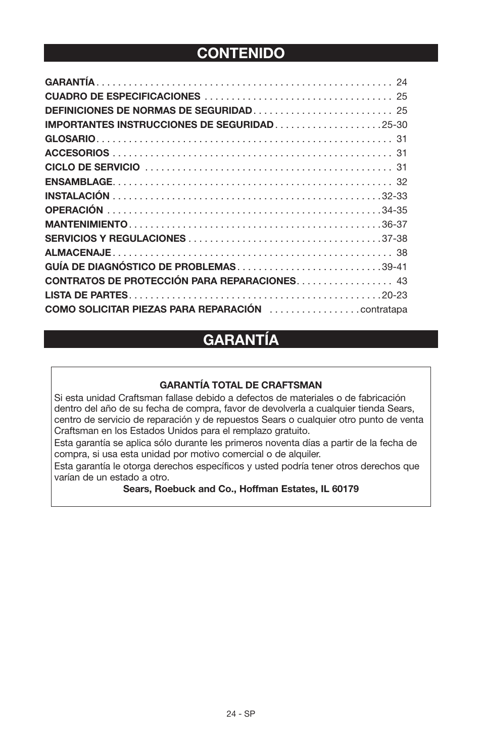 Craftsman 919.15216 User Manual | Page 20 / 40