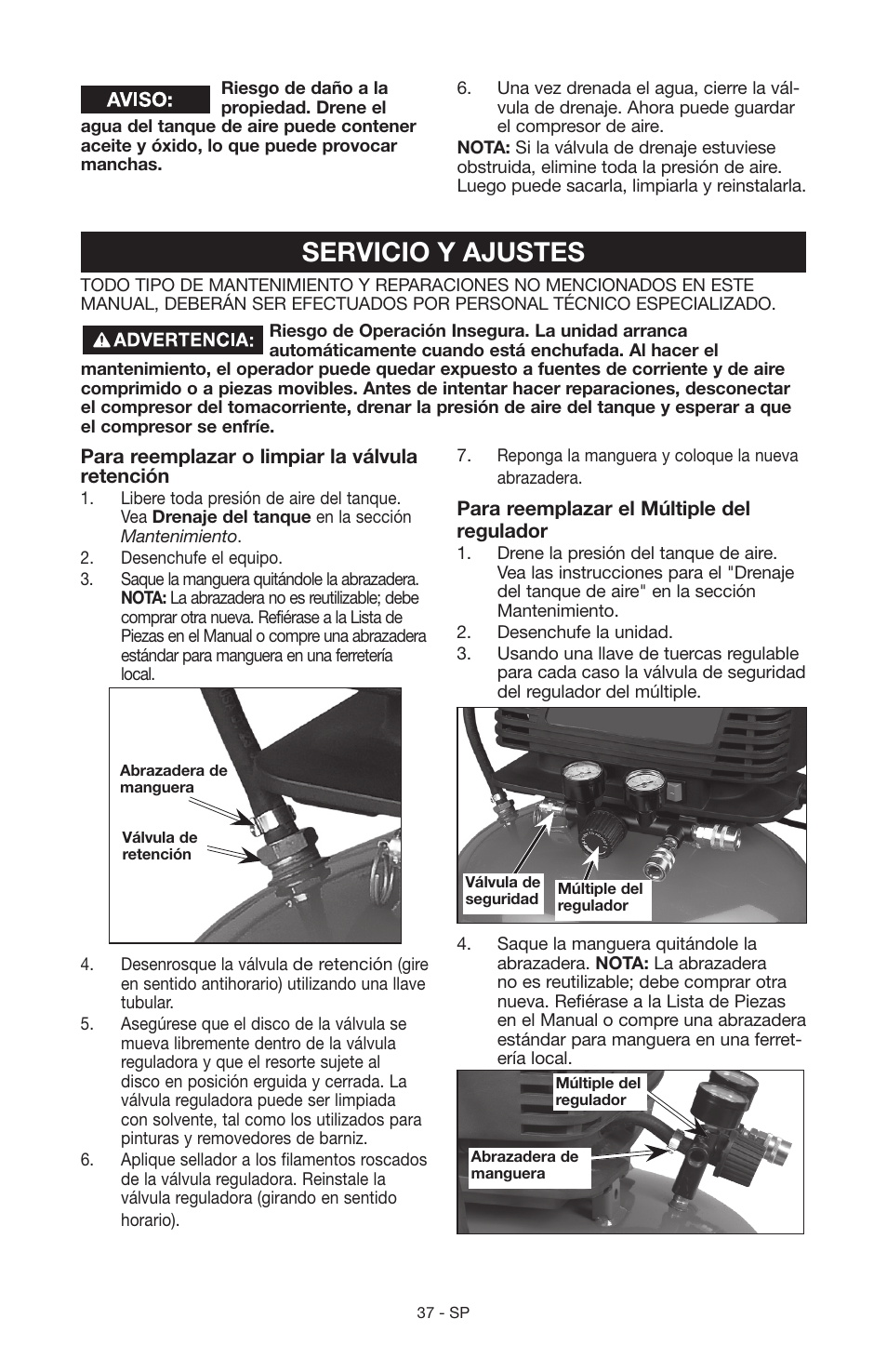 Servicio y ajustes | Craftsman 919.15216 User Manual | Page 33 / 40