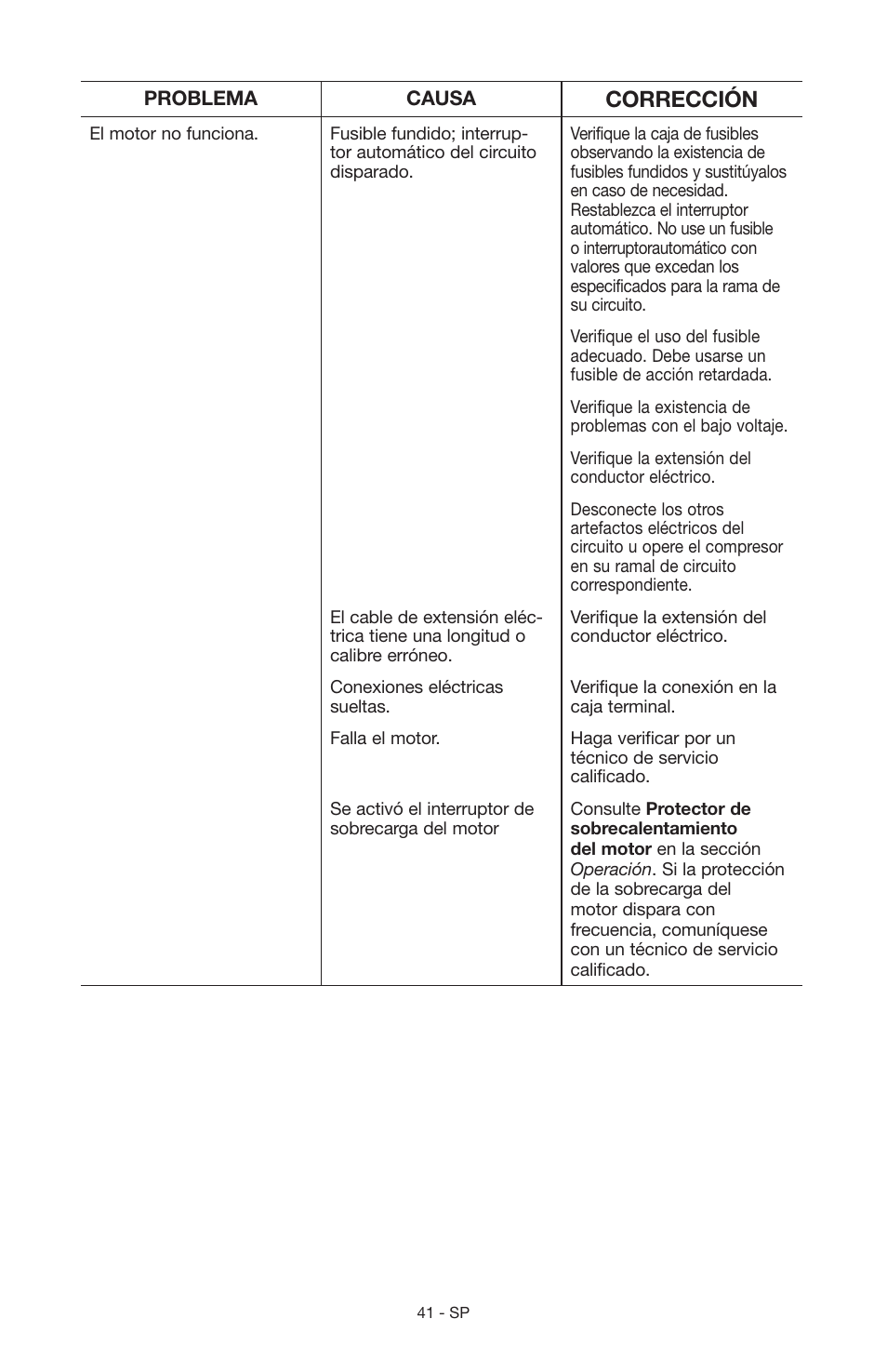 Corrección | Craftsman 919.15216 User Manual | Page 37 / 40