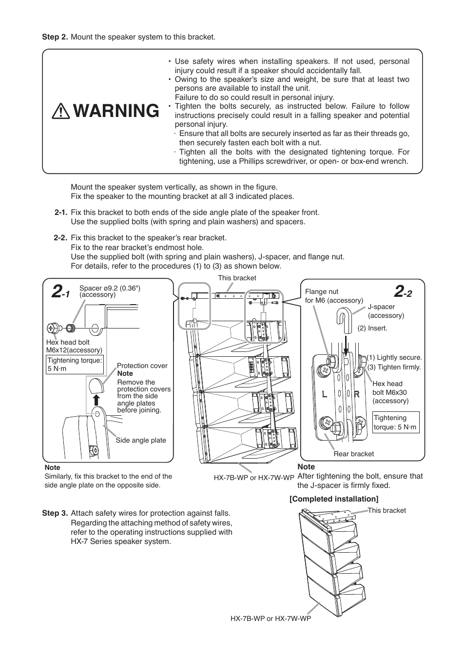 Warning | Toa HY-TM7W-WP User Manual | Page 3 / 4