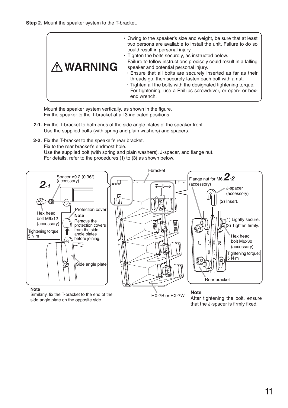 Warning | Toa HY-VM7W User Manual | Page 11 / 12