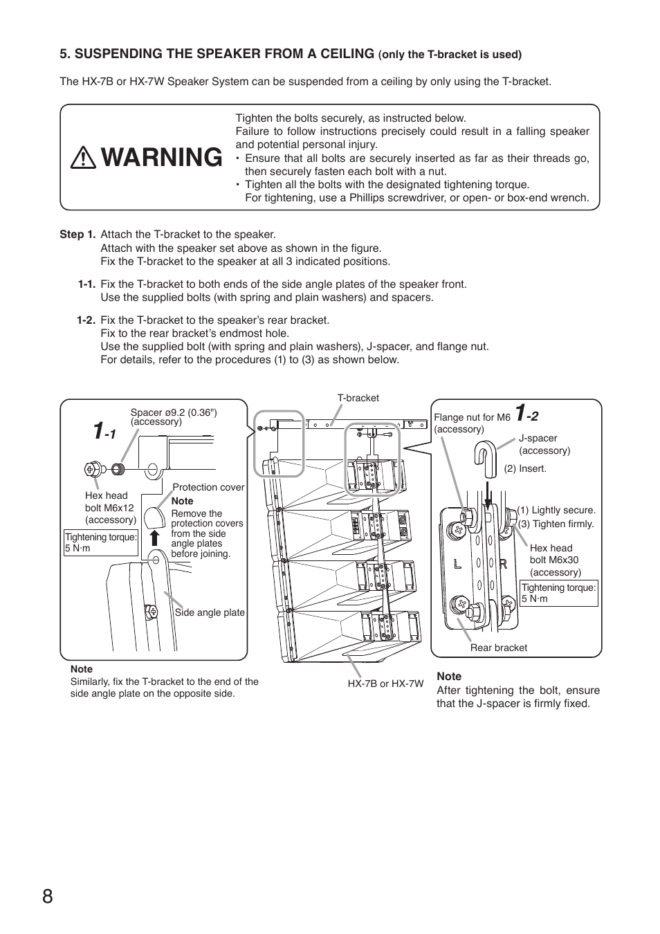 Warning | Toa HY-VM7W User Manual | Page 8 / 12