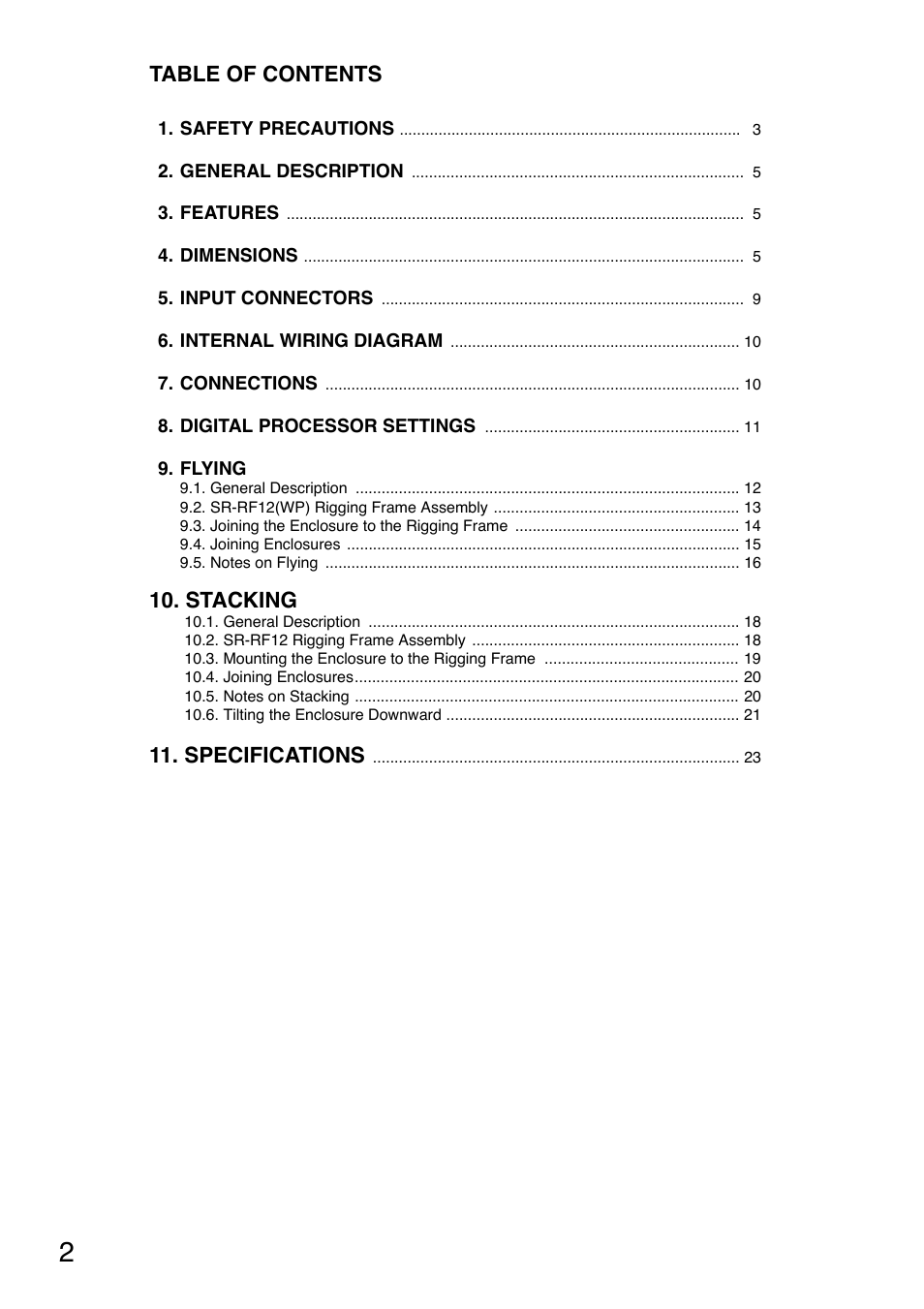 Toa SR-TP12 User Manual | Page 2 / 24