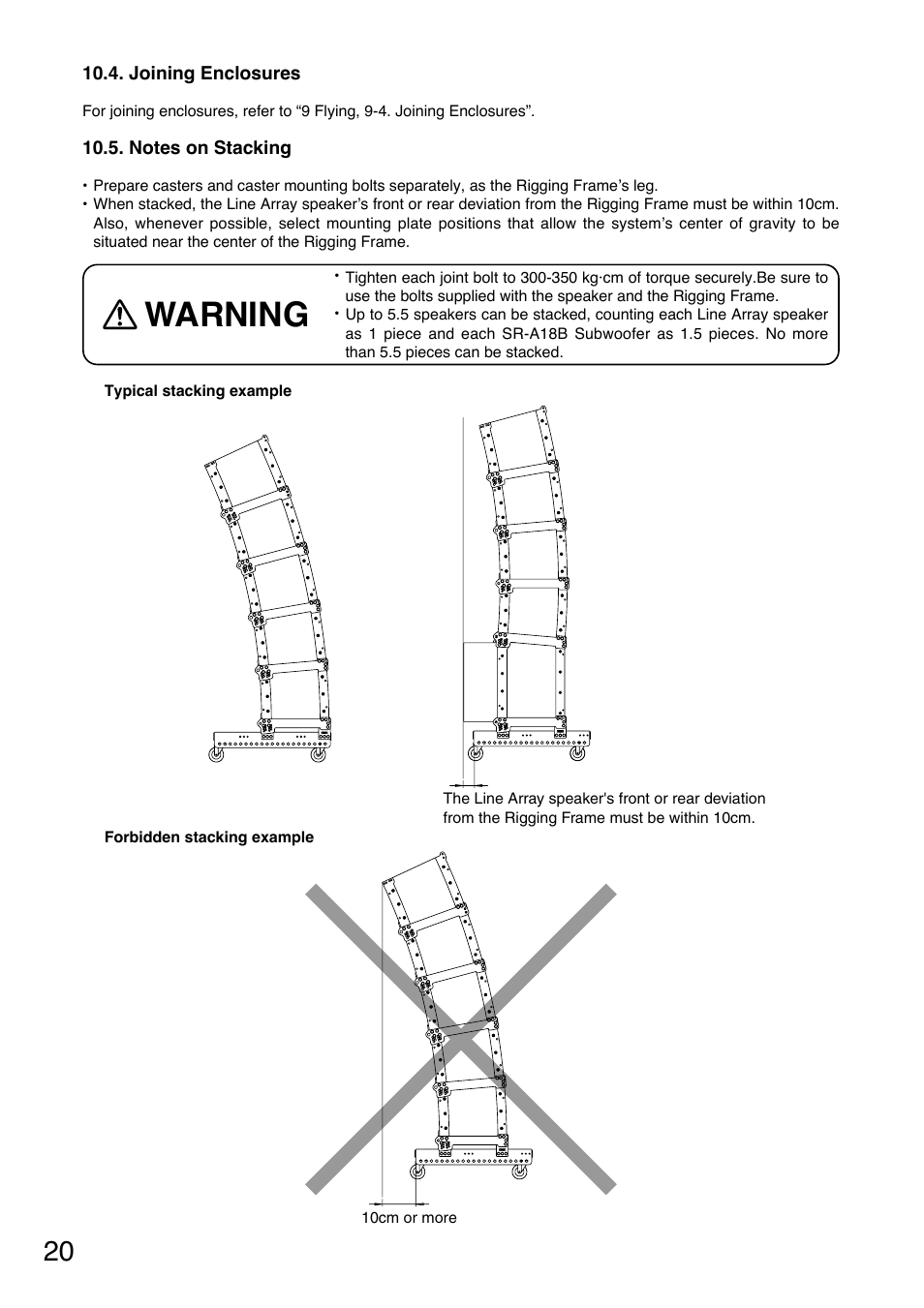 Warning | Toa SR-TP12 User Manual | Page 20 / 24