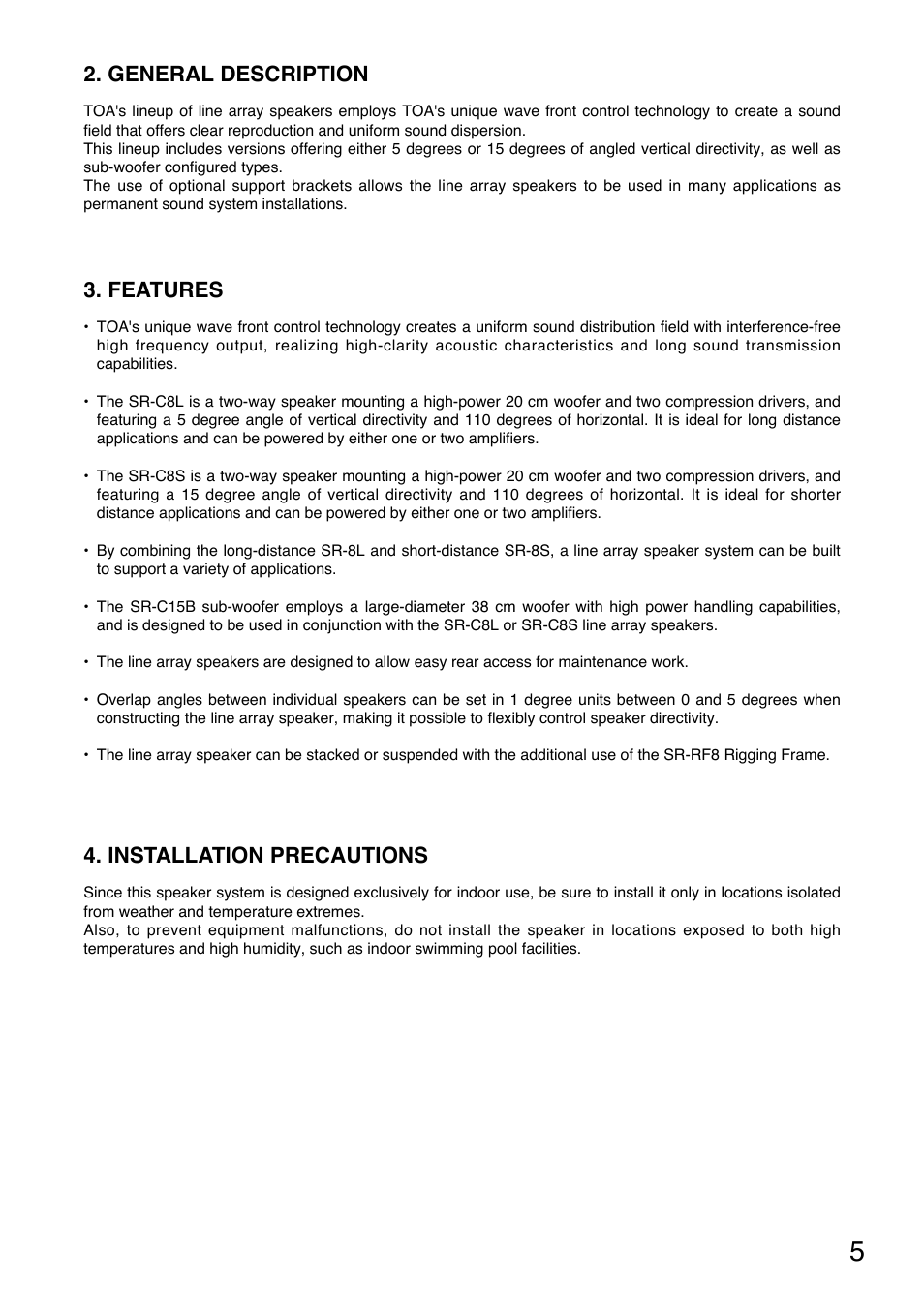 Toa SR-CL8 User Manual | Page 5 / 32