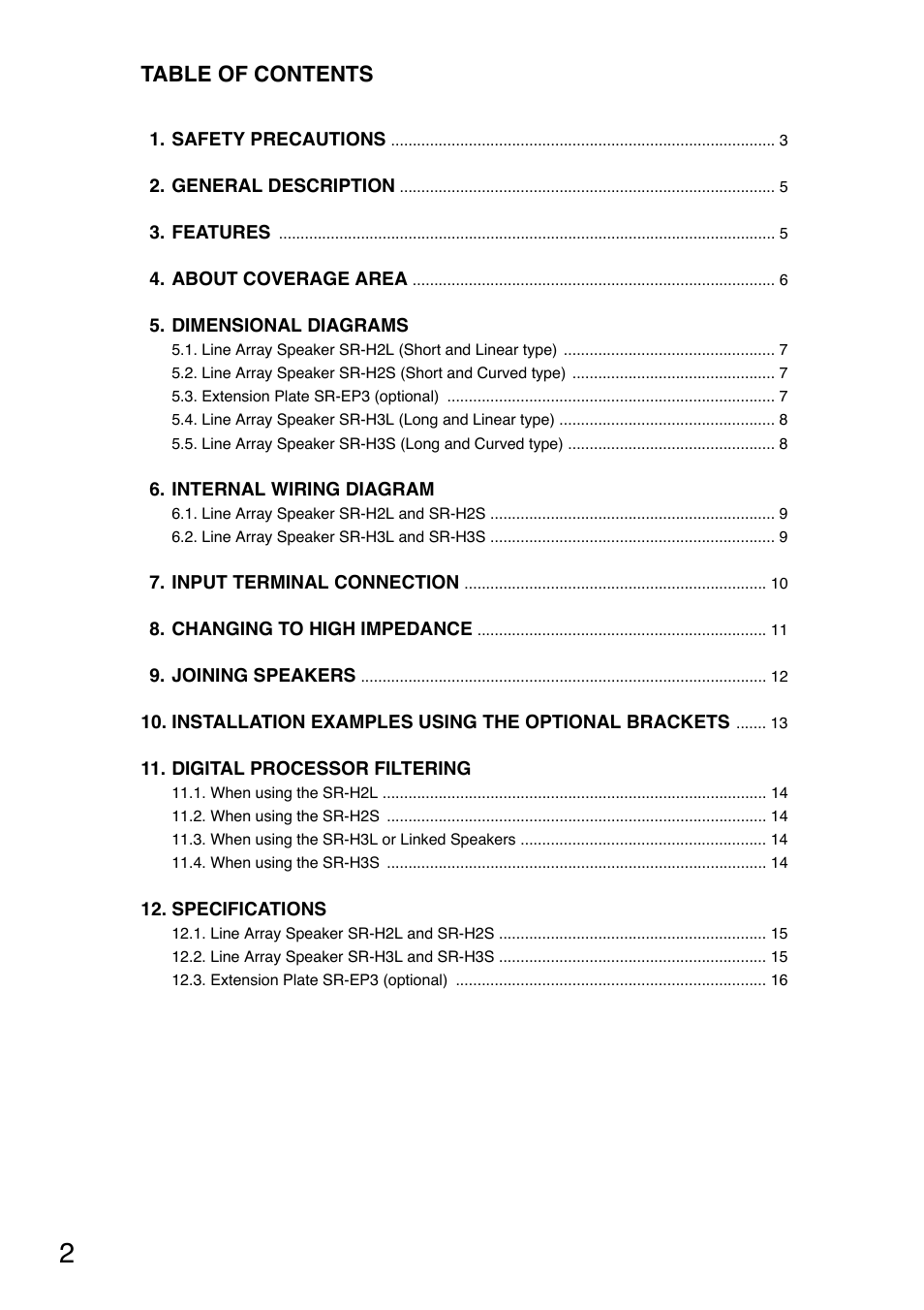 Toa SR-EP3 User Manual | Page 2 / 16