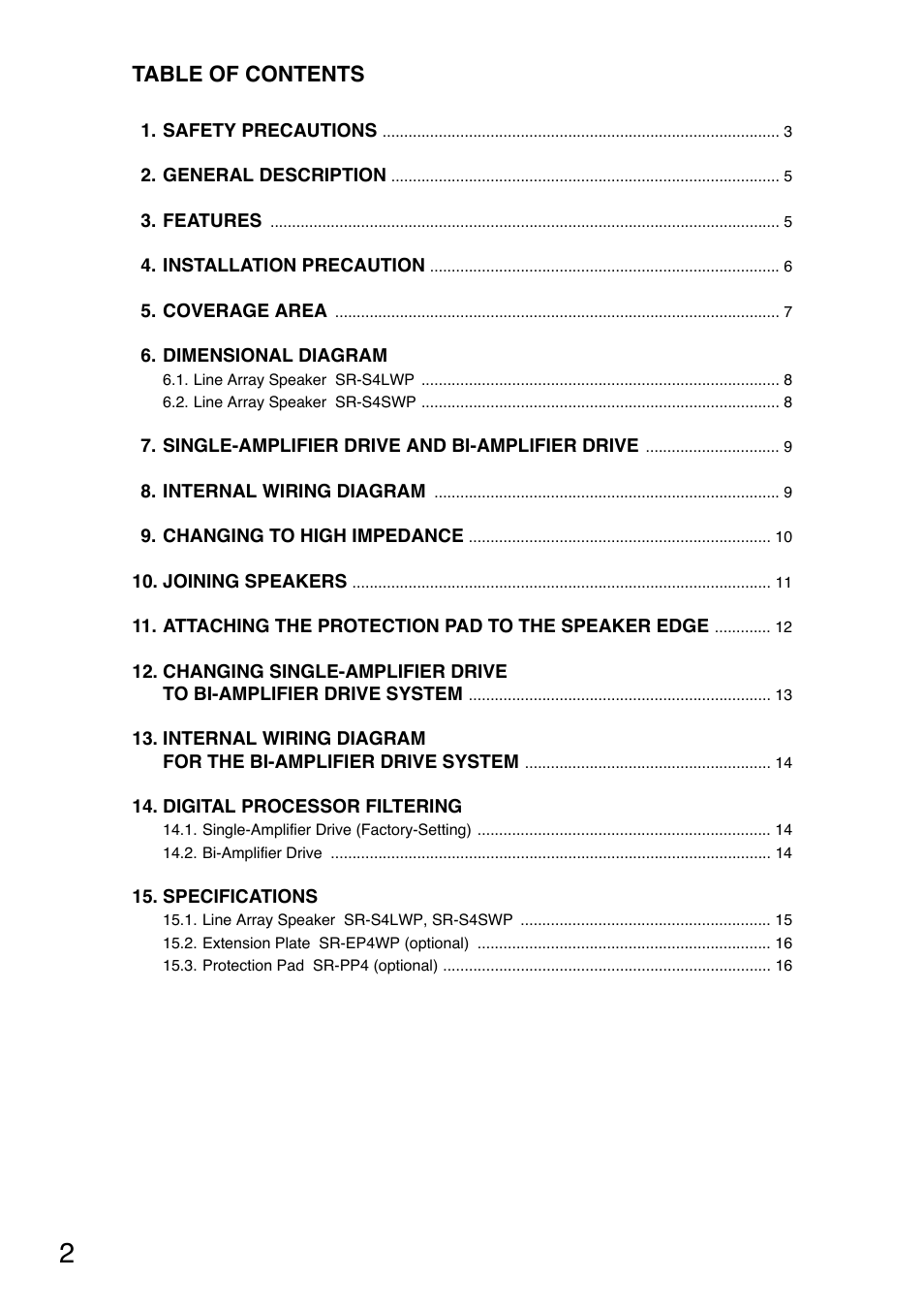 Toa SR-PP4 User Manual | Page 2 / 16
