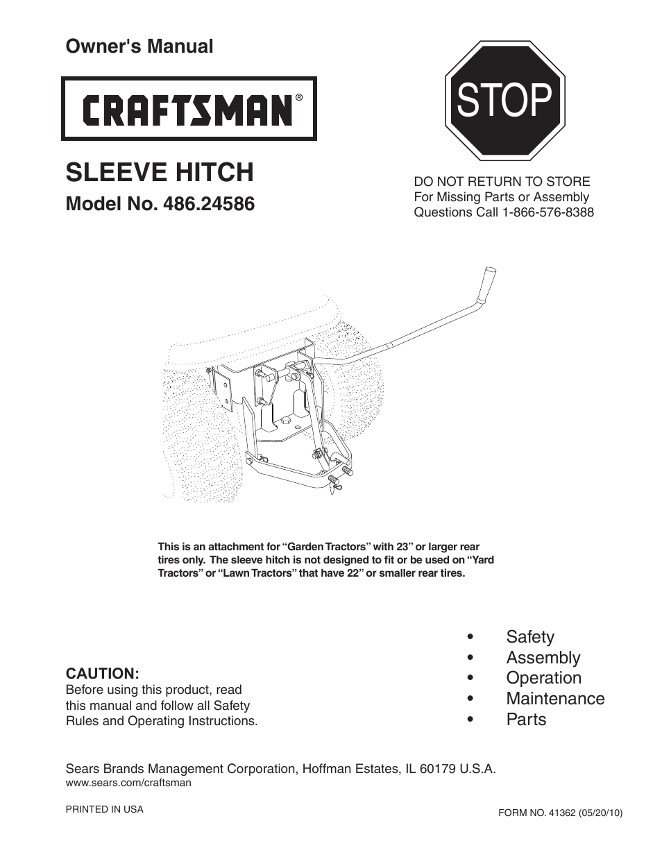 Craftsman 486.24586 User Manual | 12 pages