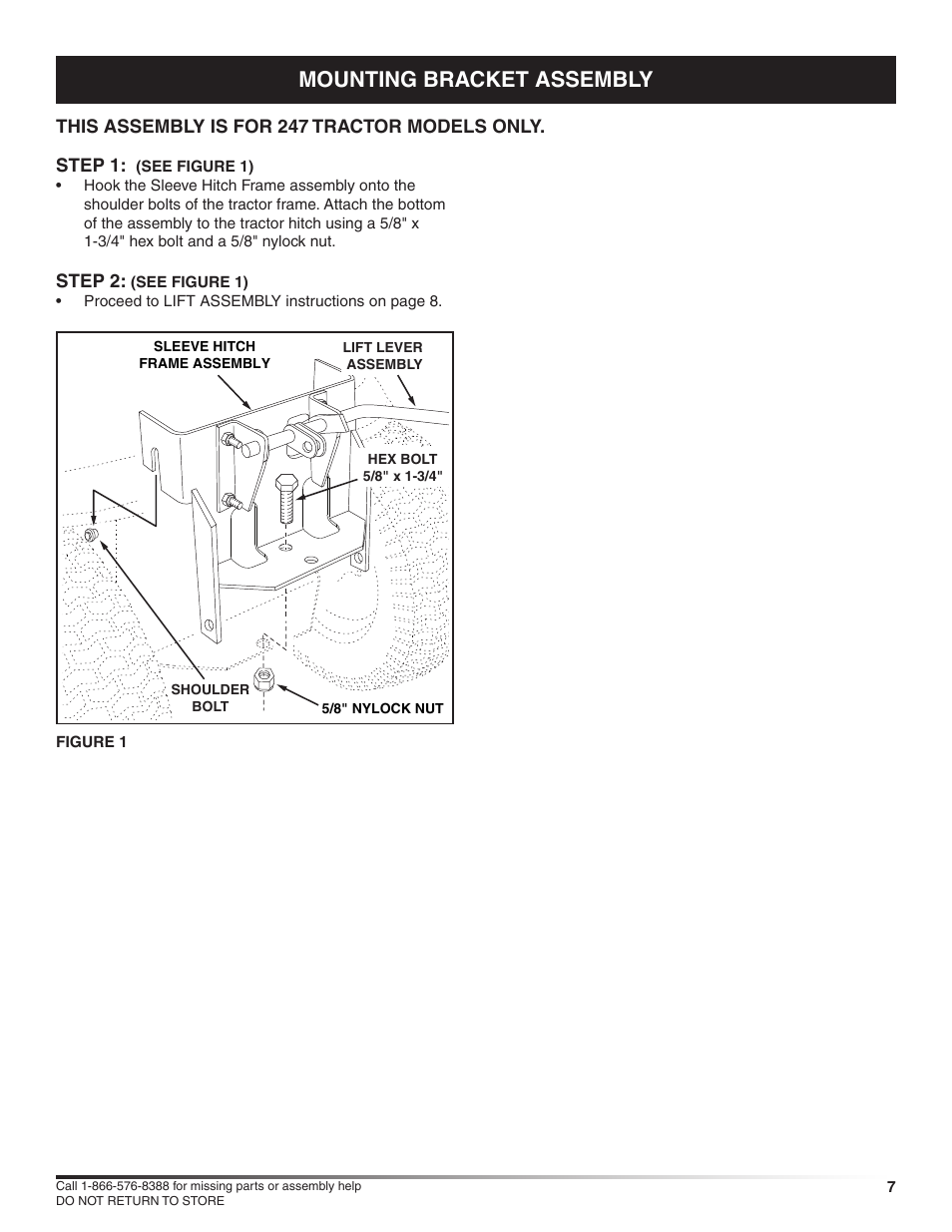 Mounting bracket assembly | Craftsman 486.24586 User Manual | Page 7 / 12