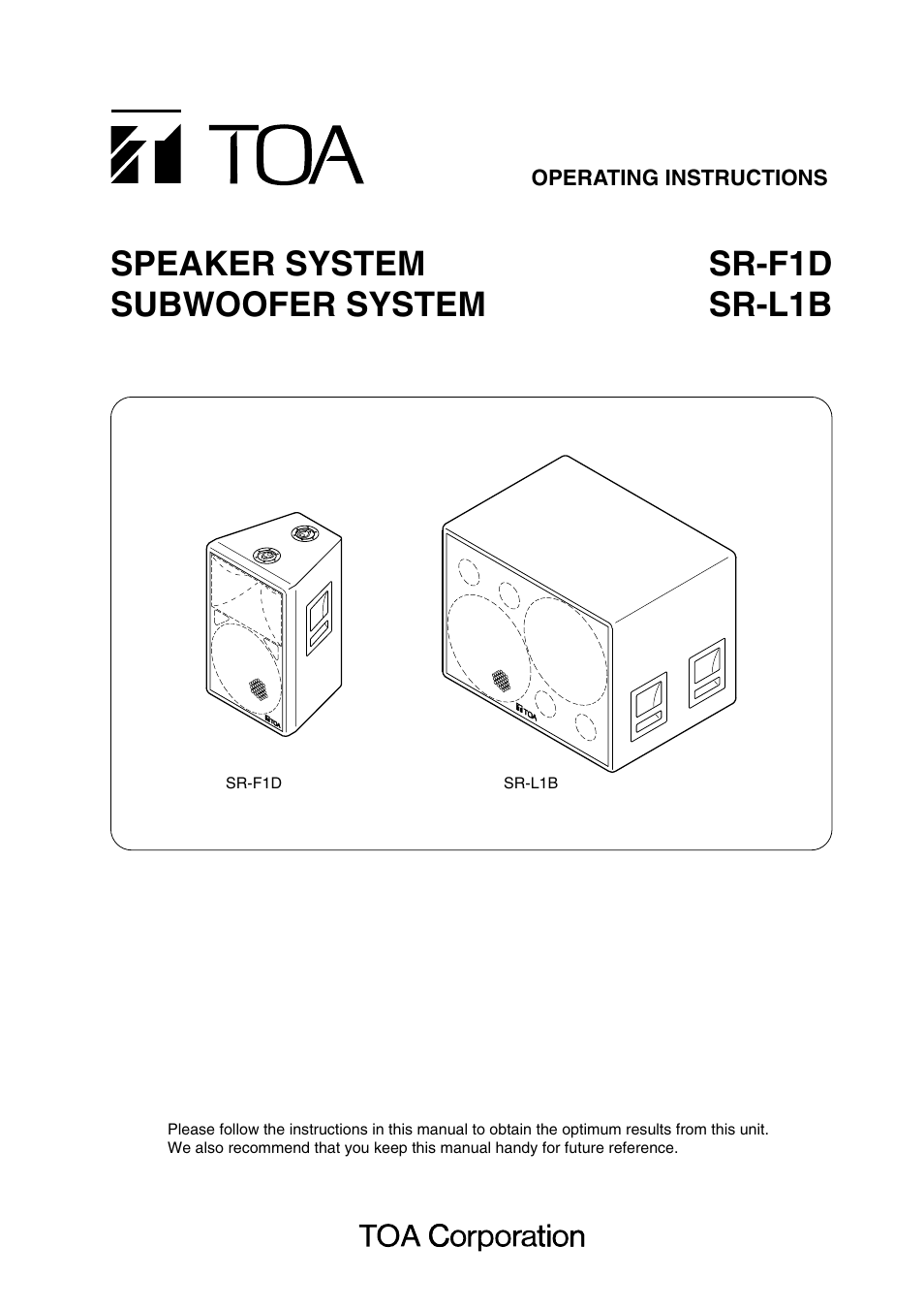 Toa SR-L1B User Manual | 16 pages