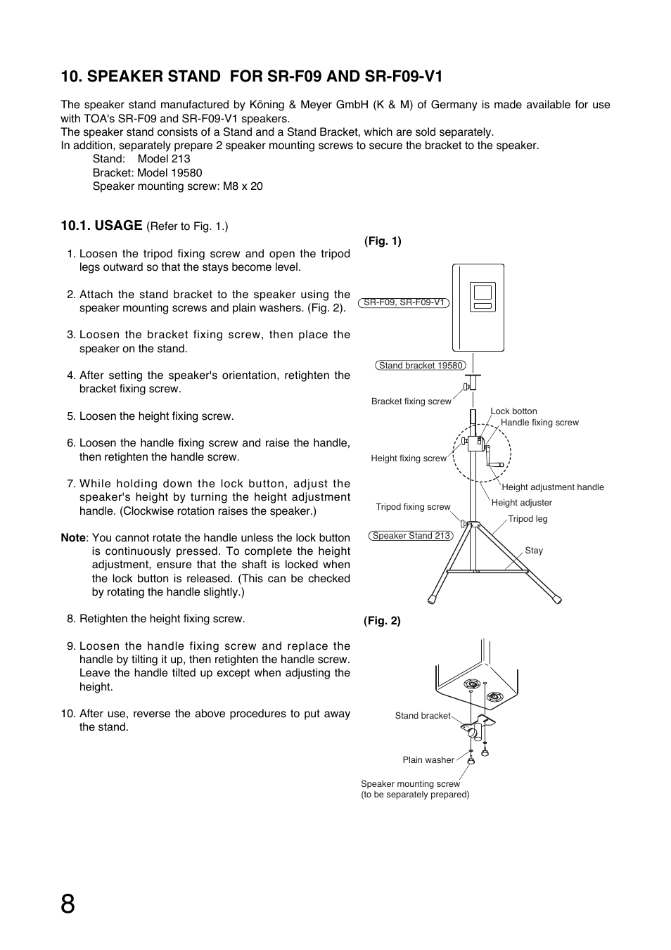 Usage | Toa SR-L05 User Manual | Page 8 / 12