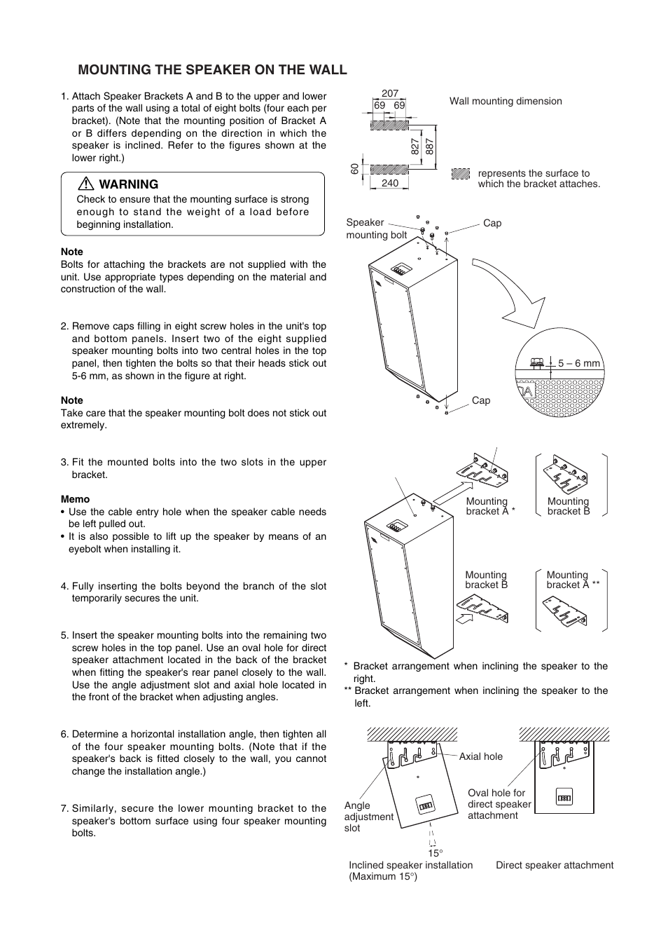 Mounting the speaker on the wall | Toa T-650 User Manual | Page 3 / 4