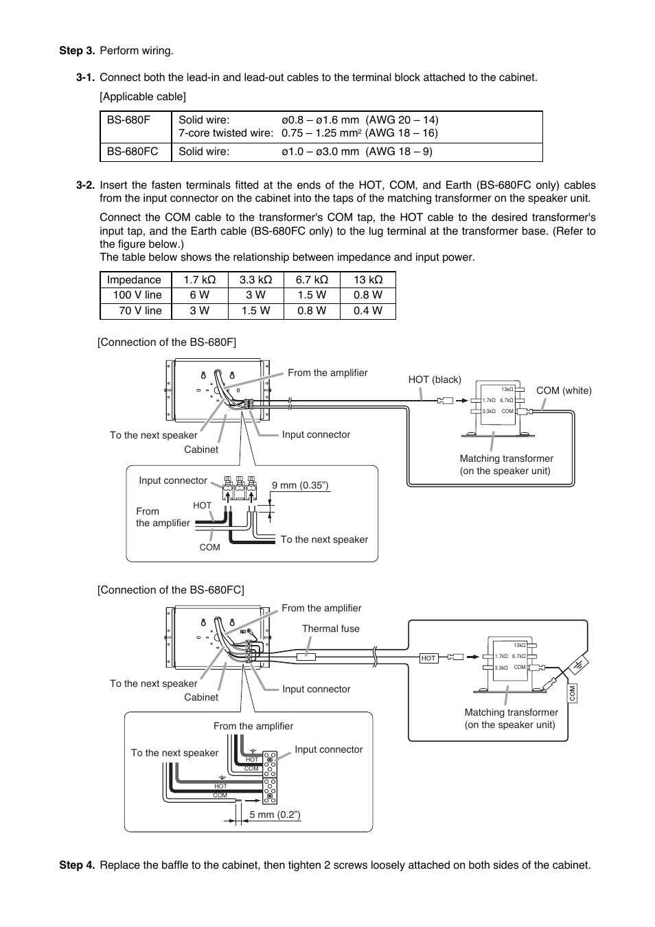 Toa BS-680FC User Manual | Page 3 / 4