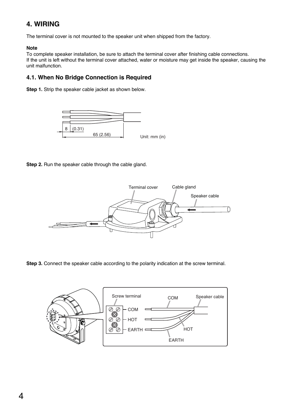 Wiring | Toa CS-64BS User Manual | Page 4 / 12