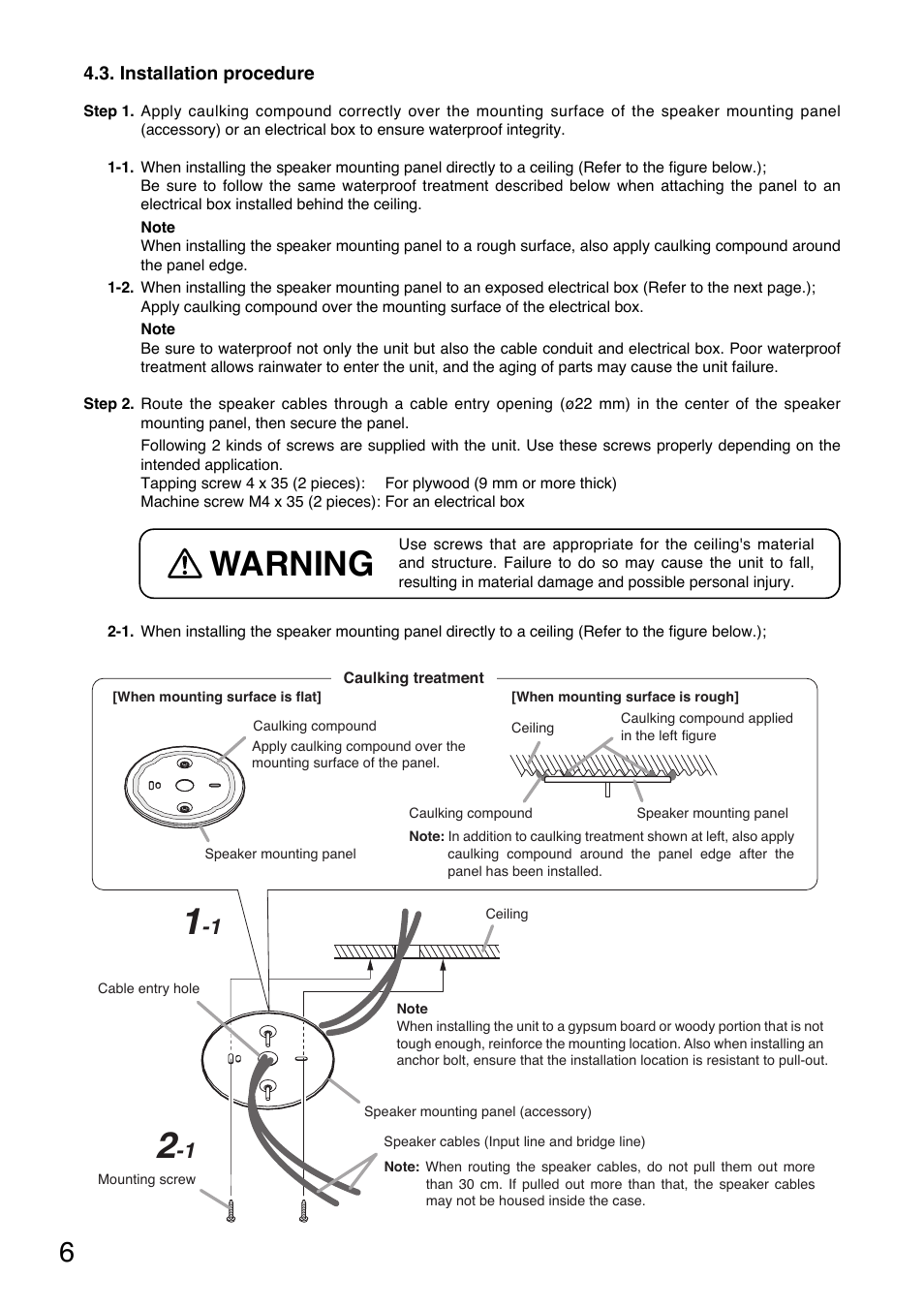 Warning | Toa PC-2268WP User Manual | Page 6 / 12