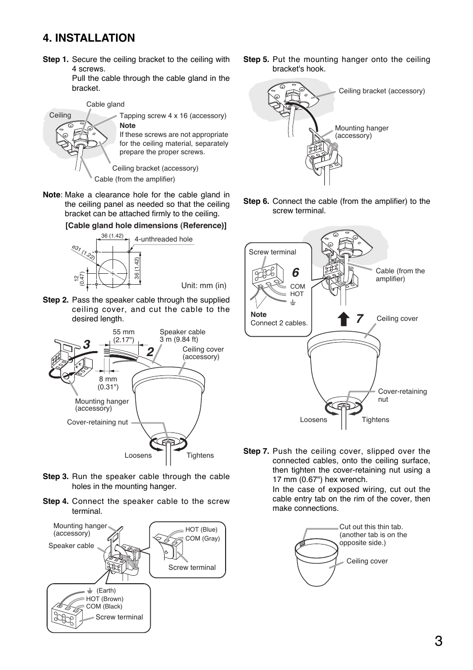 Installation | Toa PE-154BS User Manual | Page 3 / 8