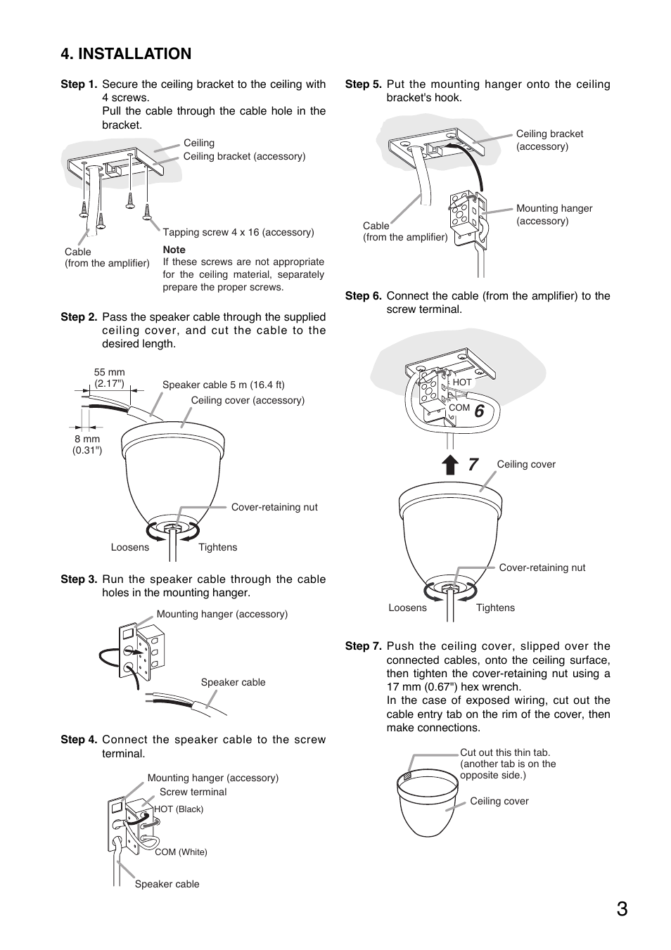 Installation | Toa PE-154EN User Manual | Page 3 / 8