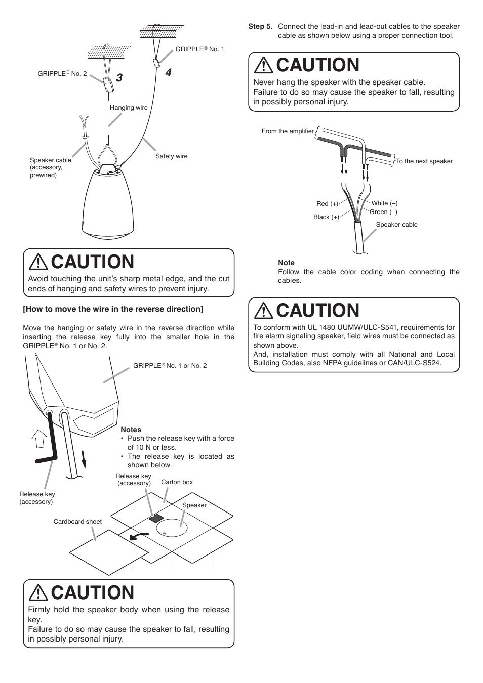 Caution | Toa PE-604WU User Manual | Page 3 / 4
