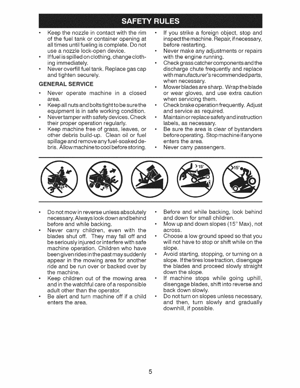 General service, Safety rules | Craftsman 917.28928 User Manual | Page 5 / 64