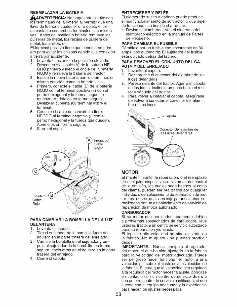 Motor | Craftsman 917.28928 User Manual | Page 58 / 64