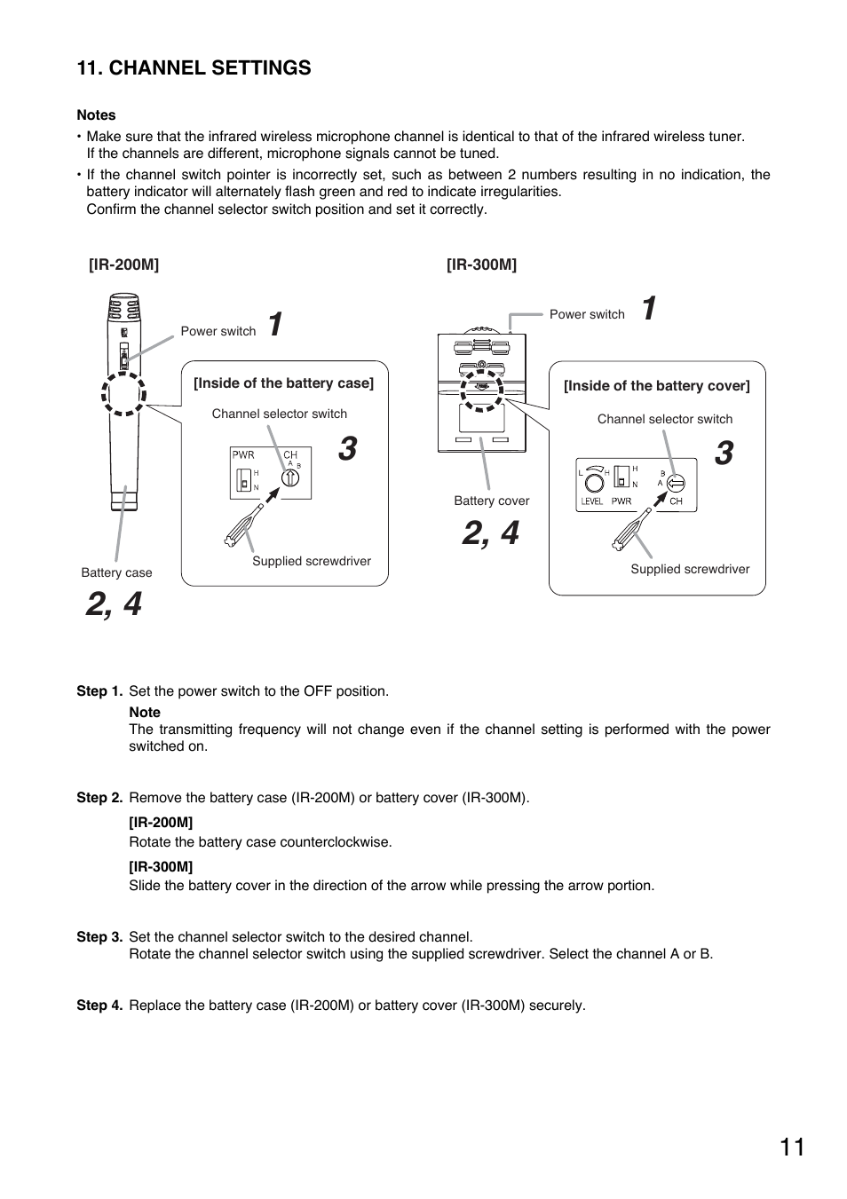 Toa IR-300M User Manual | Page 11 / 16