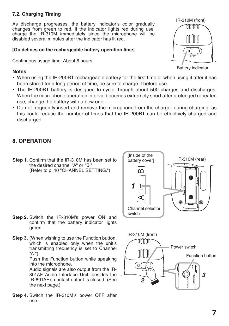 1a b | Toa IR-310M User Manual | Page 7 / 12