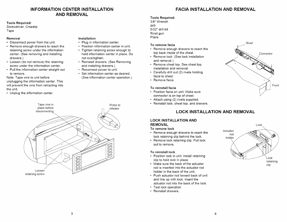 Chest top installation and removal | Craftsman 706.596690 User Manual | Page 3 / 35