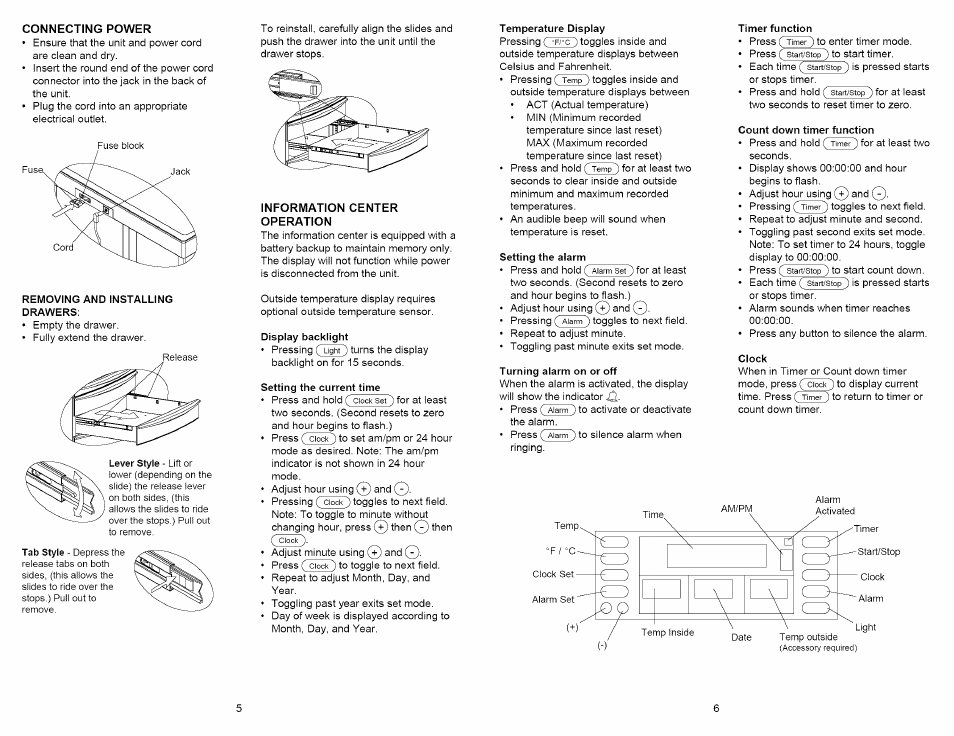 Information center installation and removal | Craftsman 706.596690 User Manual | Page 4 / 35